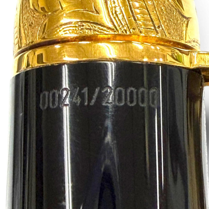良品▼MONTBLANC モンブラン ヴィンテージ ペン先18K Bニブ 20000本限定 00241/20000 作家シリーズ1995 ボルテール 万年筆 重量36.27g