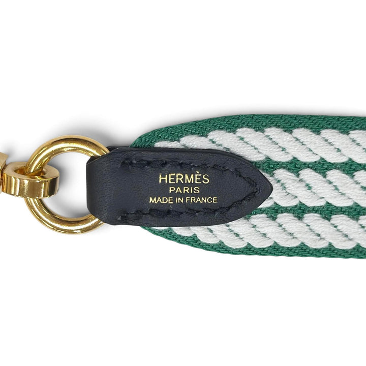 美品●HERMES エルメス キャンバス レザー ゴールド金具 バンドリエール サングル コルダージュ 25mm ショルダーストラップ K刻印 仏製