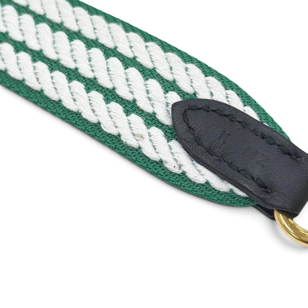 美品●HERMES エルメス キャンバス レザー ゴールド金具 バンドリエール サングル コルダージュ 25mm ショルダーストラップ K刻印 仏製