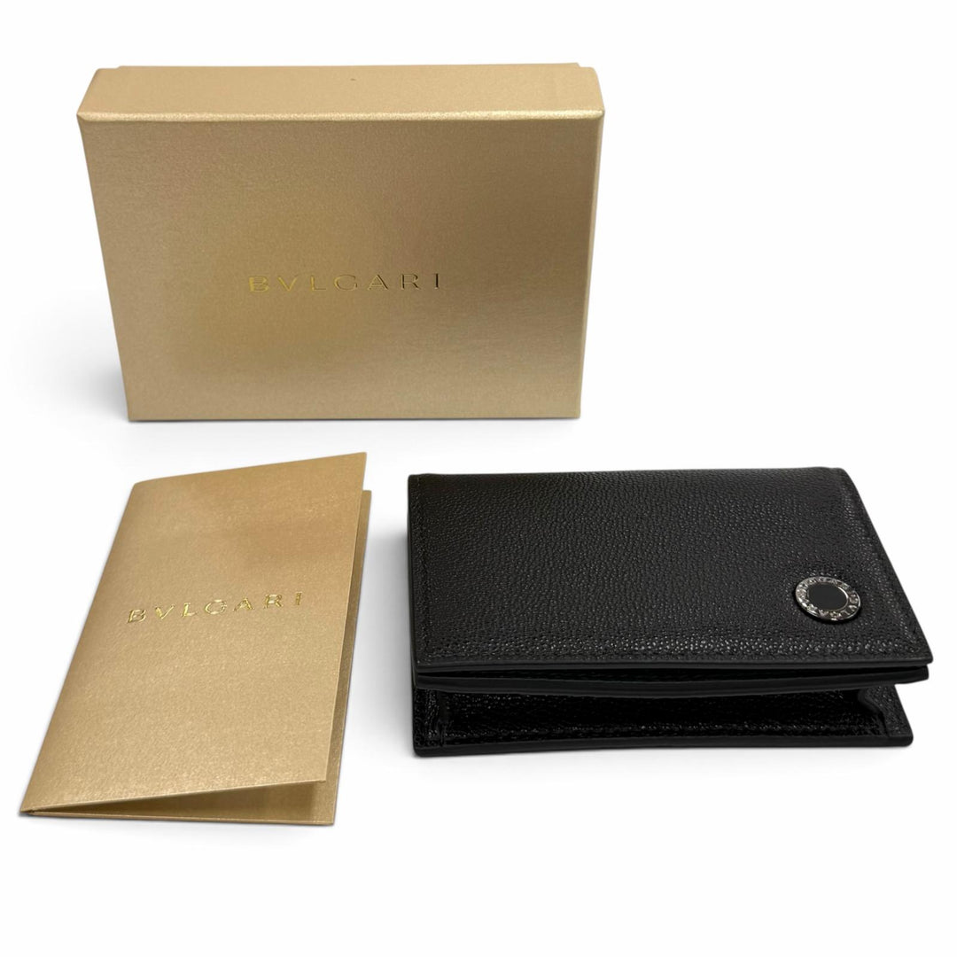 極美品★BVLGARI ブルガリ 291680 ブルガリ ブルガリ マン ビジネスカードホルダー 2026年4月購入 レザー カードケース ブラック 箱付