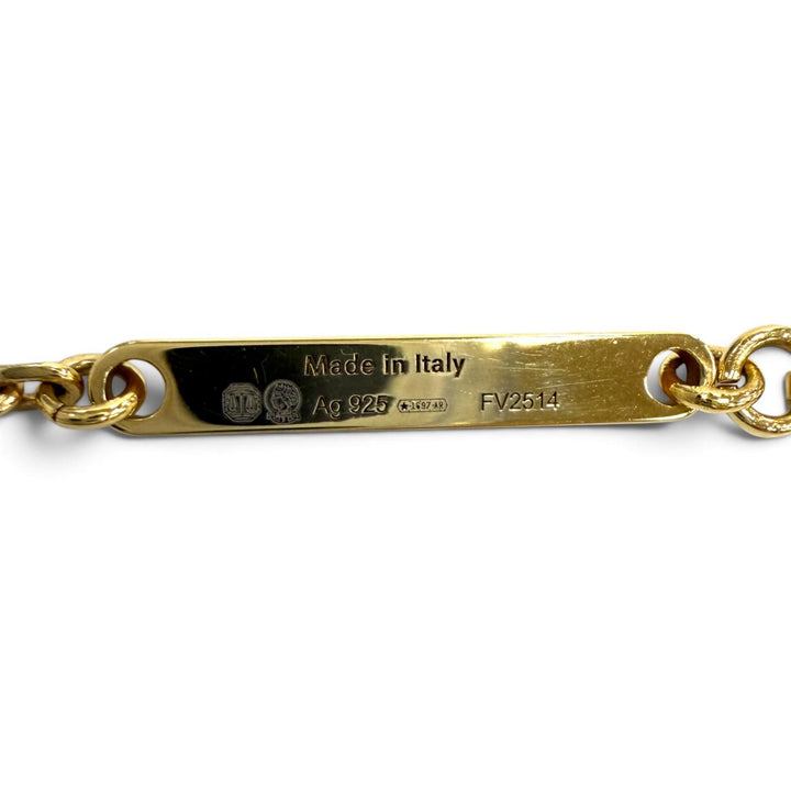 美品★LOEWE ロエベ J698241X01 ペブル キューブ ネックレス AG925 ロゴキューブ ゴールド 伊製 重量15.3g 定価122100円 箱・保存袋付