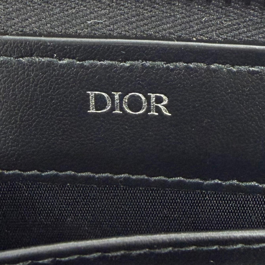 美品☆DIOR ディオール 2ESBC252YSE ディオール オブリーク ジャカード レザー 現行品 ラウンドジップウォレット 長財布 伊製 定125000円