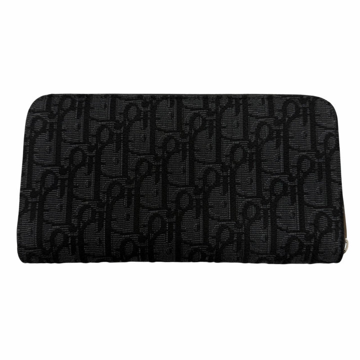 美品☆DIOR ディオール 2ESBC252YSE ディオール オブリーク ジャカード レザー 現行品 ラウンドジップウォレット 長財布 伊製 定125000円