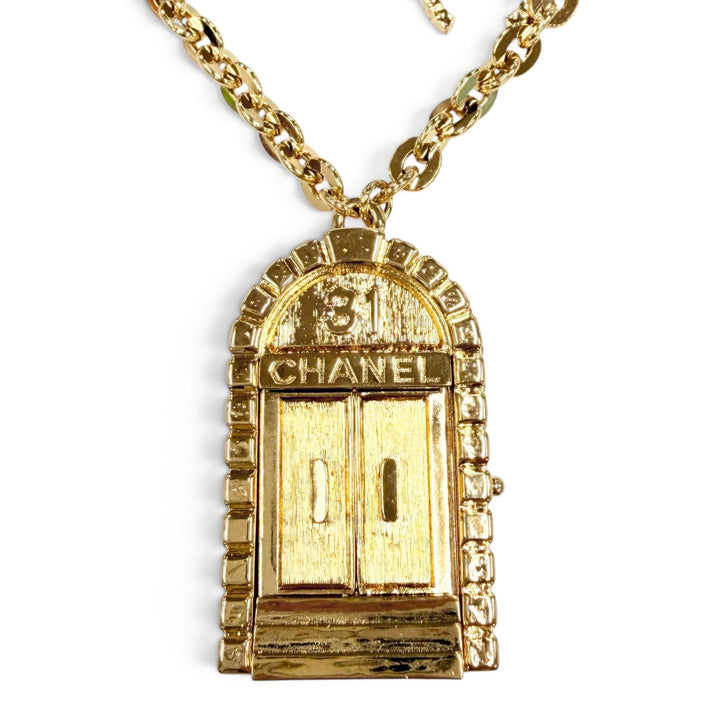 極美品●CHANEL シャネル B22A AB8654 31 RUE CAMBON ロケット ペンダント ココマーク カンボン 78cm ネックレス イタリア製 レディース