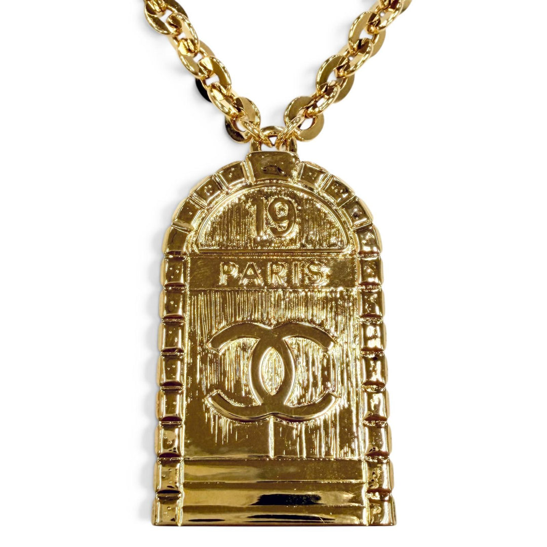 極美品●CHANEL シャネル B22A AB8654 31 RUE CAMBON ロケット ペンダント ココマーク カンボン 78cm ネックレス イタリア製 レディース