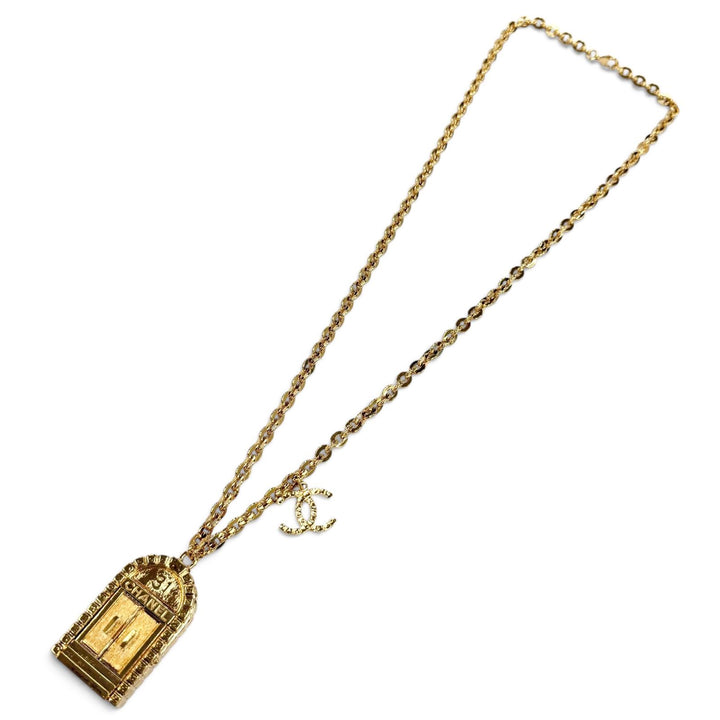 極美品●CHANEL シャネル B22A AB8654 31 RUE CAMBON ロケット ペンダント ココマーク カンボン 78cm ネックレス イタリア製 レディース
