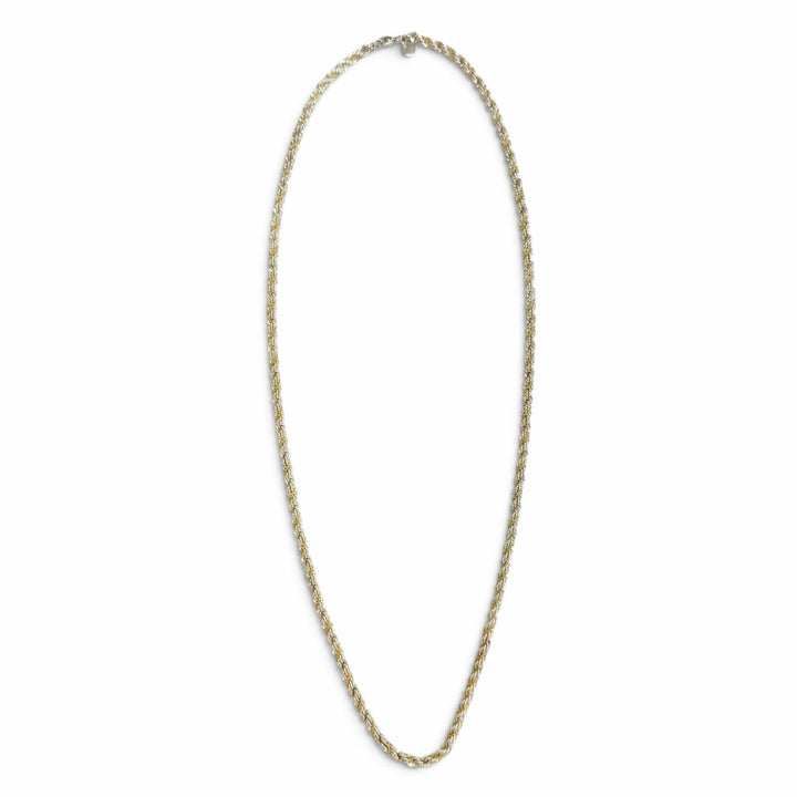 極美品△TIFFANY&amp;Co. ティファニー 925 750 ツイストチェーン ロング ネックレス アクセサリー シルバー ゴールド 重量60.6g 箱・袋付き