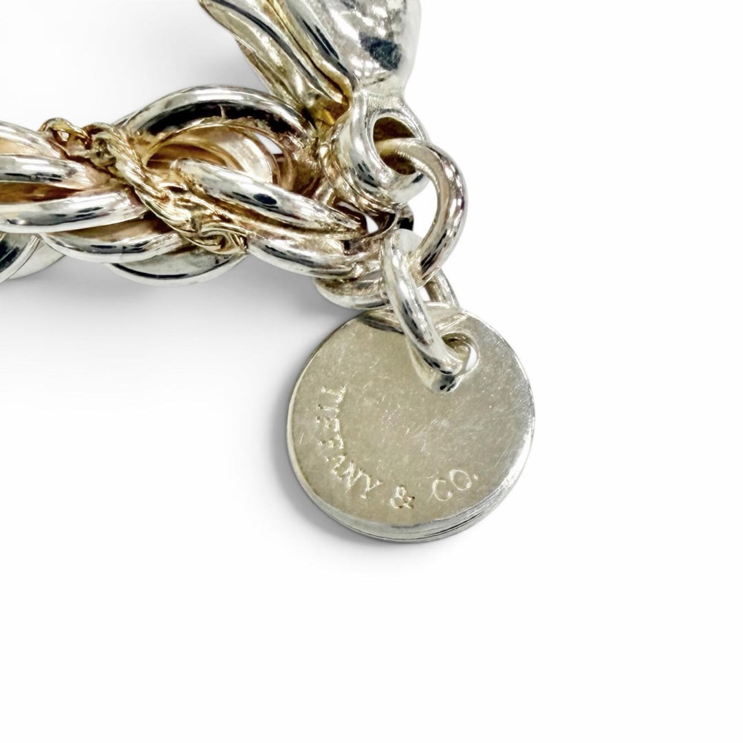 極美品△TIFFANY&amp;Co. ティファニー 925 750 ツイストチェーン ロング ネックレス アクセサリー シルバー ゴールド 重量60.6g 箱・袋付き