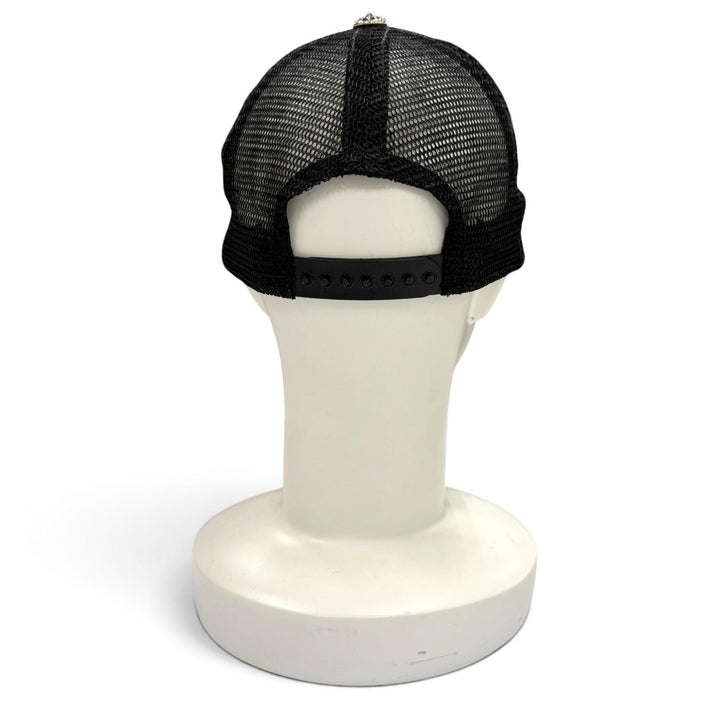 良品▼CHROME HEARTS クロムハーツ TRUCKER CAP CHパッチ メッシュ 帽子 トラッカーキャップ ブラック シルバー金具 USA製 正規品 メンズ