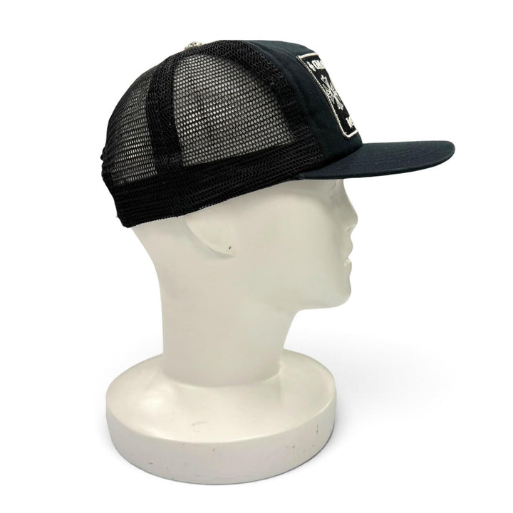良品▼CHROME HEARTS クロムハーツ TRUCKER CAP CHパッチ メッシュ 帽子 トラッカーキャップ ブラック シルバー金具 USA製 正規品 メンズ