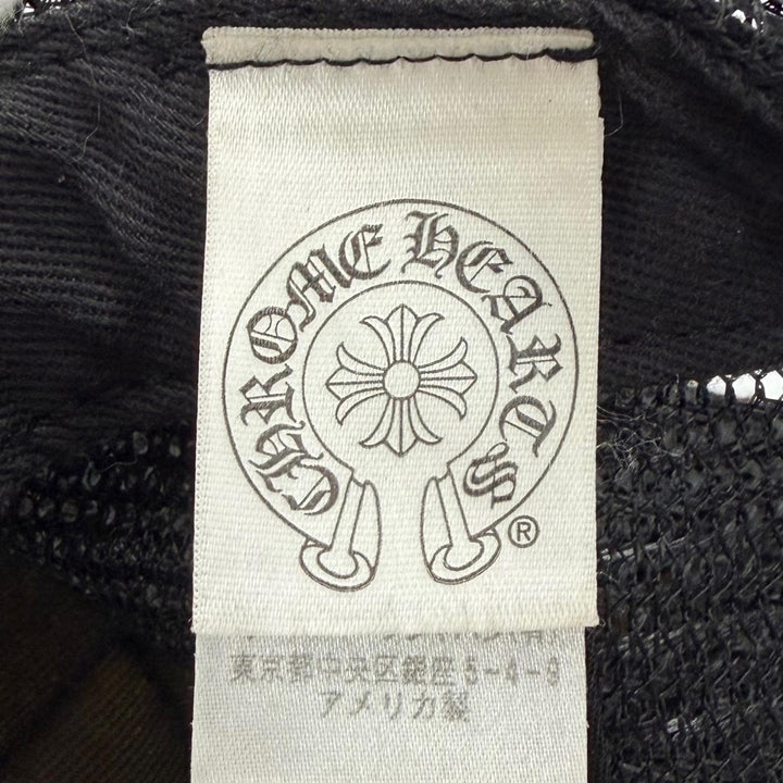 良品▼CHROME HEARTS クロムハーツ TRUCKER CAP CHパッチ メッシュ 帽子 トラッカーキャップ ブラック シルバー金具 USA製 正規品 メンズ