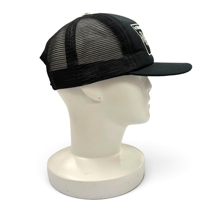 極美品▼CHROME HEARTS クロムハーツ TRUCKER CAP NYC CHパッチ メッシュ 帽子 トラッカー キャップ ブラック OS 51-61 USA製 メンズ