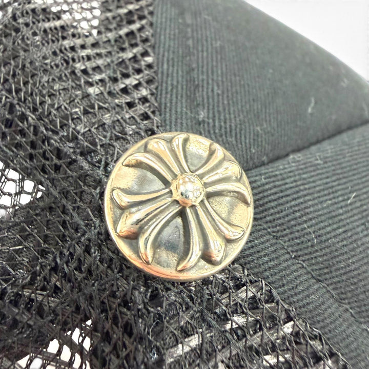 極美品▼CHROME HEARTS クロムハーツ TRUCKER CAP NYC CHパッチ メッシュ 帽子 トラッカー キャップ ブラック OS 51-61 USA製 メンズ
