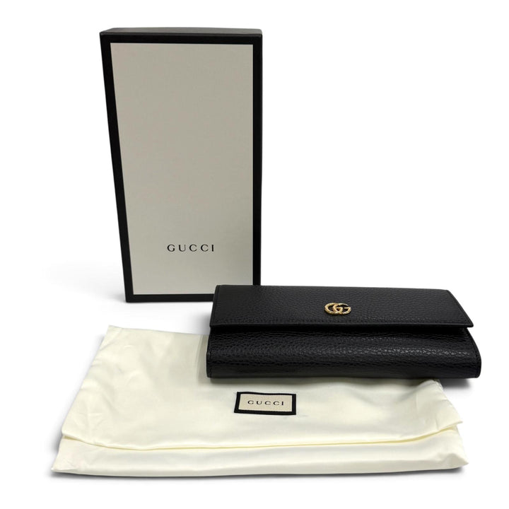 未使用品★GUCCI グッチ 456116 ダブルG コンチネンタルウォレット 現行品 GGマーモント レザー ロングウォレット 長財布 箱・保存袋付