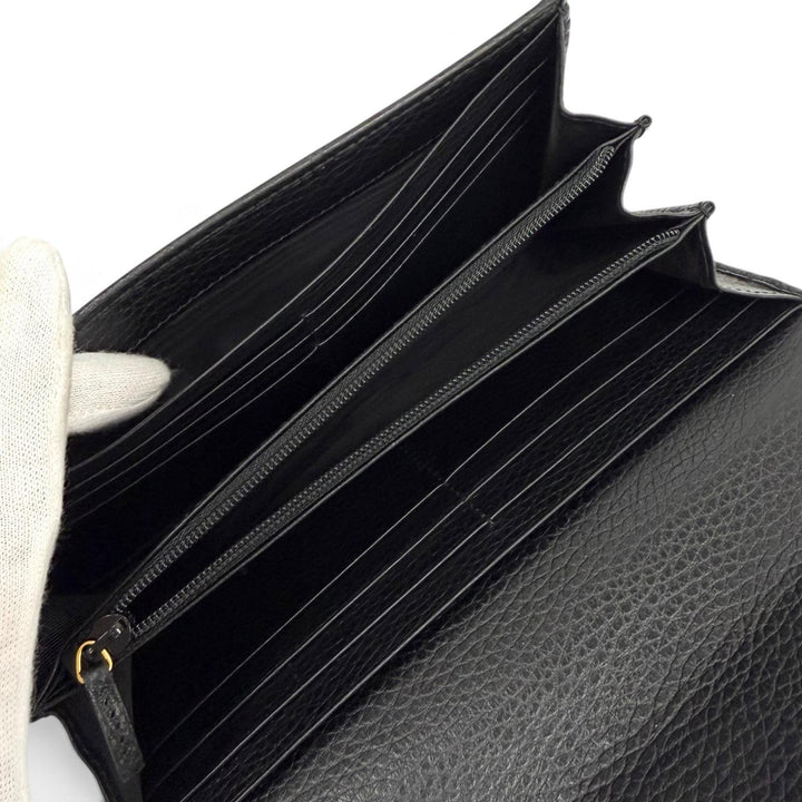 未使用品★GUCCI グッチ 456116 ダブルG コンチネンタルウォレット 現行品 GGマーモント レザー ロングウォレット 長財布 箱・保存袋付