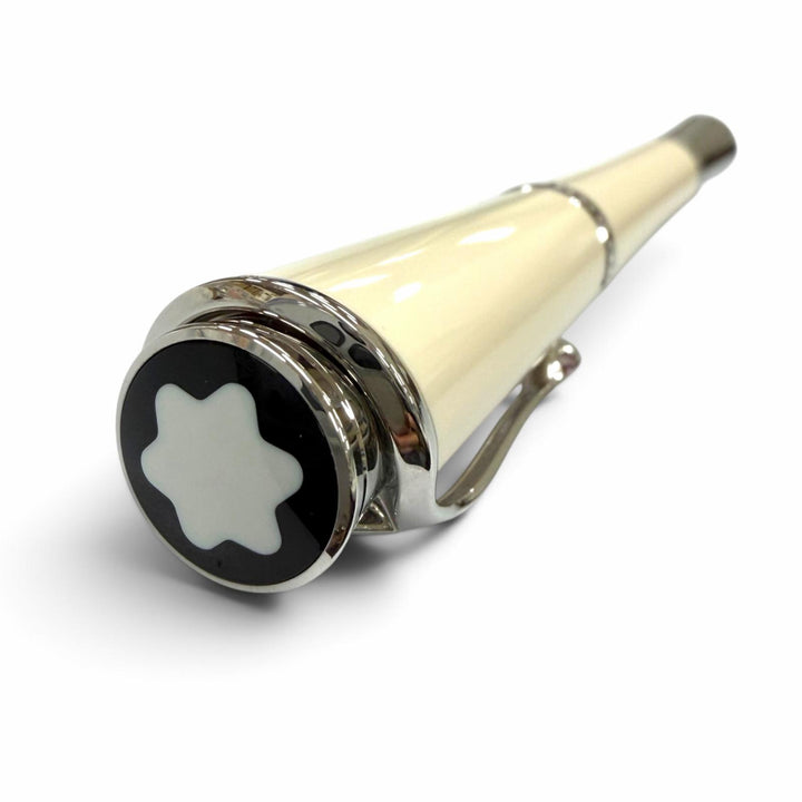 極美品▼モンブラン ミューズ エディション プリンセス グレース ドゥ モナコ ピンクトパーズ 14K カートリッジ式 万年筆 アイボリー