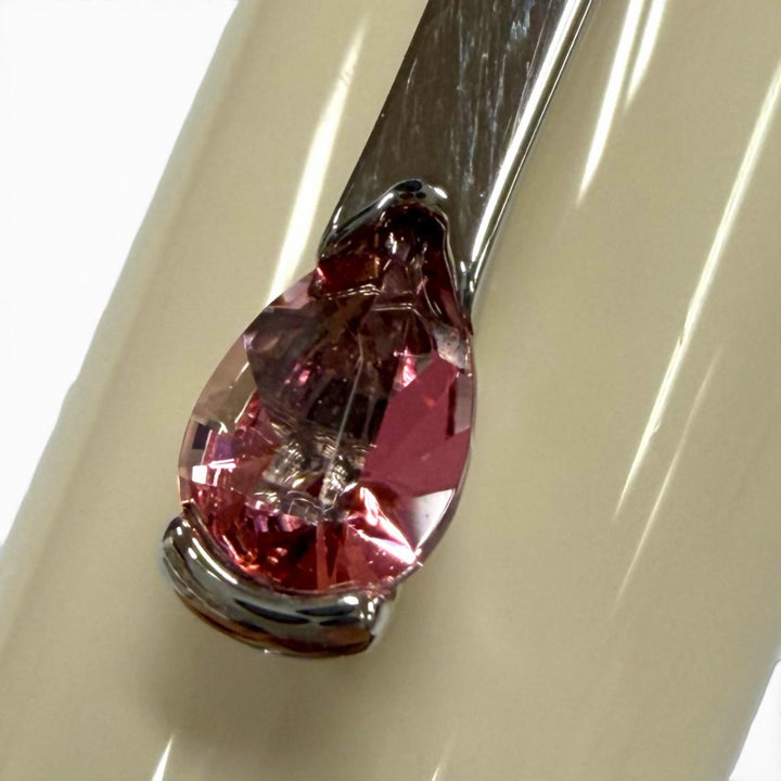 極美品▼モンブラン ミューズ エディション プリンセス グレース ドゥ モナコ ピンクトパーズ 14K カートリッジ式 万年筆 アイボリー