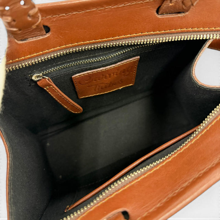 未使用品☆Carving Tribes カービングトライブス GRACE CONTINENTAL Mini satchel レザー 2WAY ショルダーバッグ ハンドバッグ ブラウン