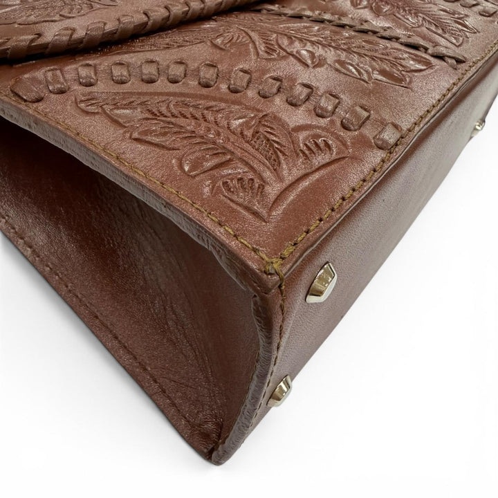 未使用品☆Carving Tribes カービングトライブス GRACE CONTINENTAL Mini satchel レザー 2WAY ショルダーバッグ ハンドバッグ ブラウン