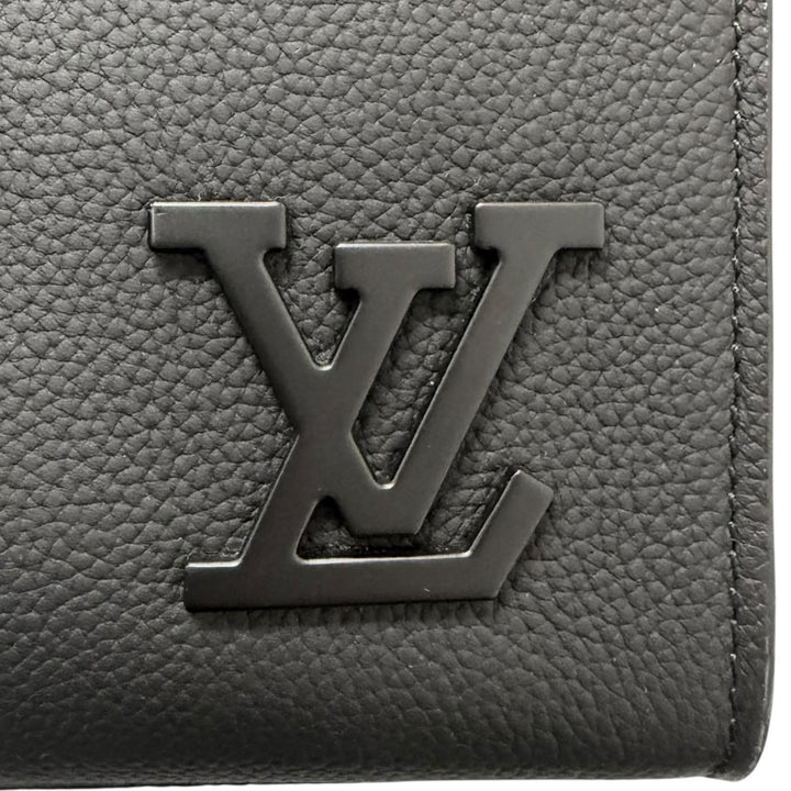 極美品□LOUIS VUITTON ルイヴィトン M57308 LV・アエログラム テイクオフ レザー トートバッグ ブラック スペイン製 メンズ A4収納◎