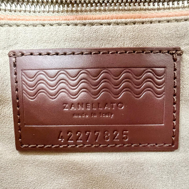 未使用品△ZANELLATO ザネラート POSTINA ポスティーナ レザー 2WAY ハンドバッグ ショルダーバッグ ショルダーバッグ ブラウン系 袋付き