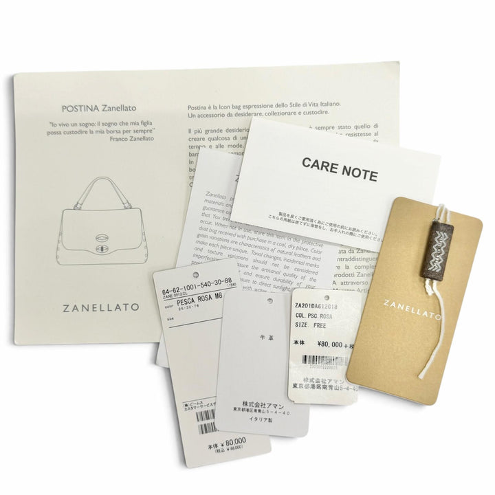未使用品△ZANELLATO ザネラート POSTINA ポスティーナ レザー 2WAY ハンドバッグ ショルダーバッグ ショルダーバッグ ブラウン系 袋付き