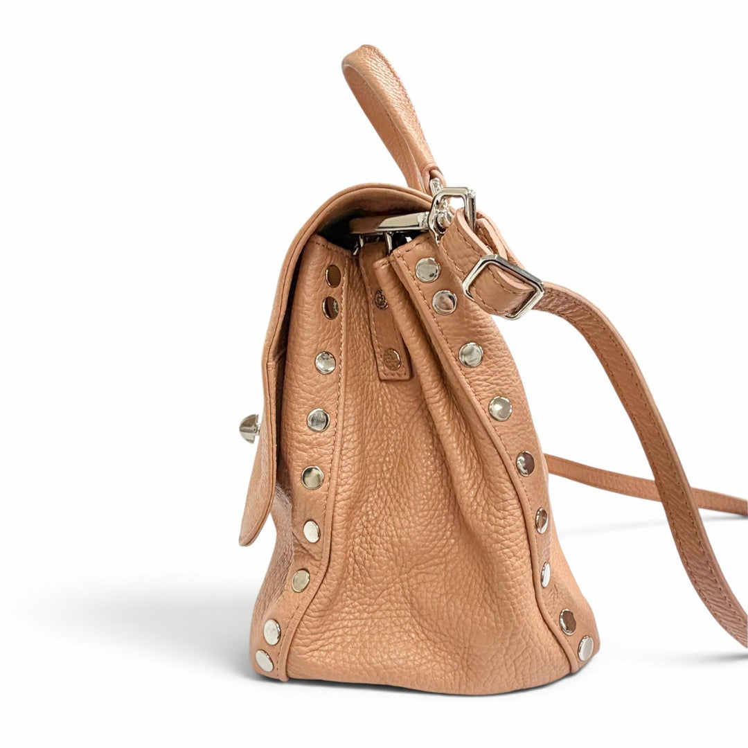 未使用品△ZANELLATO ザネラート POSTINA ポスティーナ レザー 2WAY ハンドバッグ ショルダーバッグ ショルダーバッグ ブラウン系 袋付き