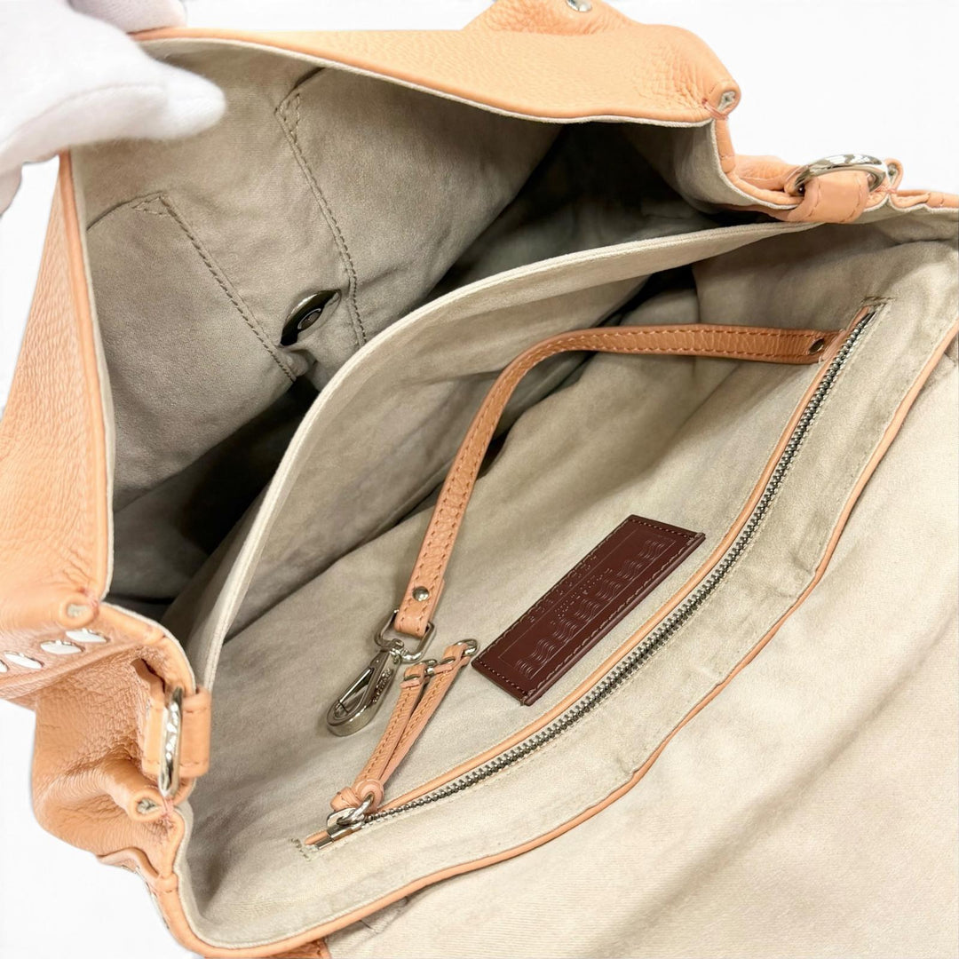 未使用品△ZANELLATO ザネラート POSTINA ポスティーナ レザー 2WAY ハンドバッグ ショルダーバッグ ショルダーバッグ ブラウン系 袋付き