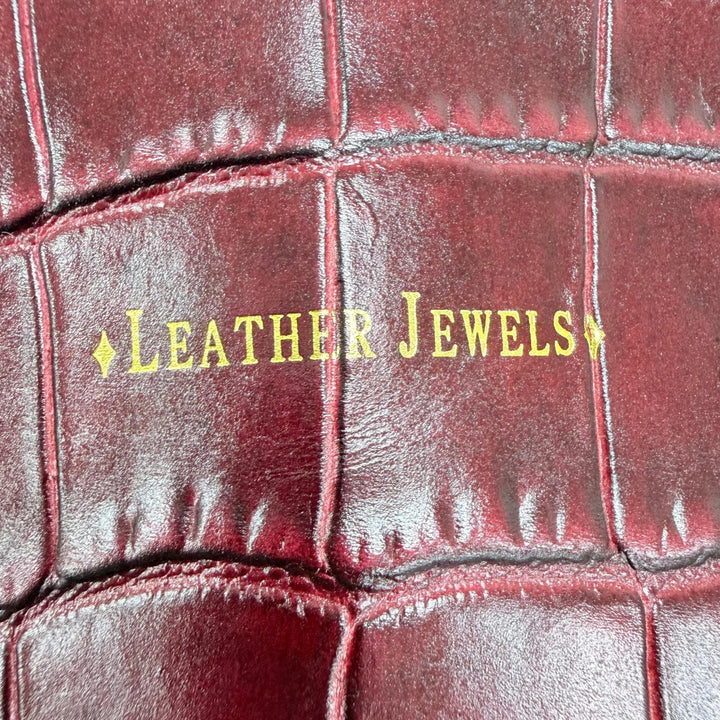 極美品☆LEATHER JEWELS レザージュエルズ クロコエンボス パスケース付 2WAY レザー ショルダーバッグ トートバッグ ボルドー 保存袋付