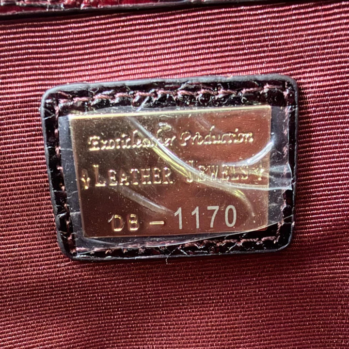 極美品☆LEATHER JEWELS レザージュエルズ クロコエンボス パスケース付 2WAY レザー ショルダーバッグ トートバッグ ボルドー 保存袋付