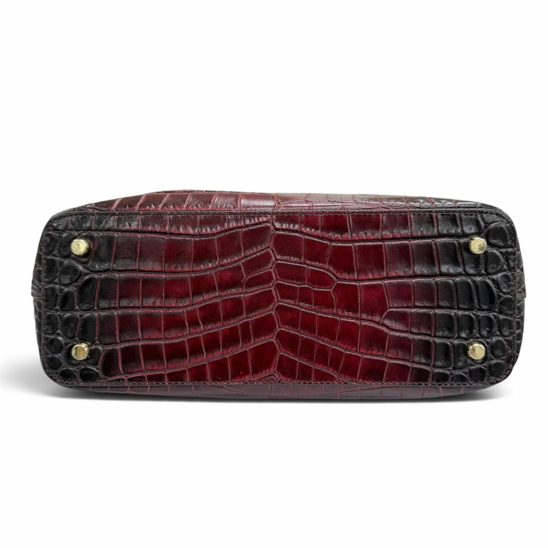 極美品☆LEATHER JEWELS レザージュエルズ クロコエンボス パスケース付 2WAY レザー ショルダーバッグ トートバッグ ボルドー 保存袋付