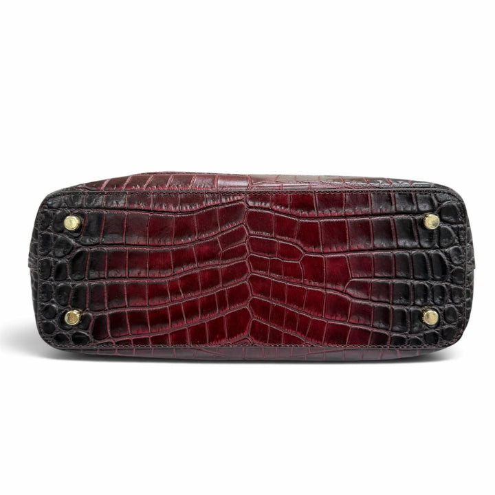 極美品☆LEATHER JEWELS レザージュエルズ クロコエンボス パスケース付 2WAY レザー ショルダーバッグ トートバッグ ボルドー 保存袋付