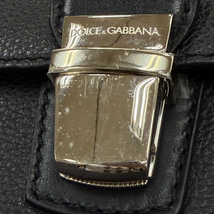 極美品▼DOLCE&amp;GABBANA ドルチェ＆ガッバーナ BM1826 レザー 緩衝材入りポケット 2WAY ビジネスバッグ ブリーフケース ブラック 保存袋付