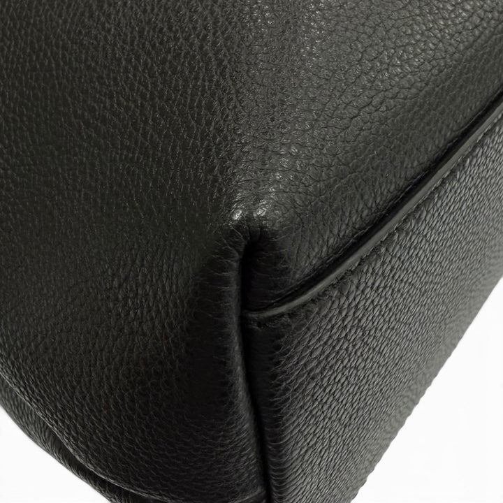 極美品▼DOLCE&amp;GABBANA ドルチェ＆ガッバーナ BM1826 レザー 緩衝材入りポケット 2WAY ビジネスバッグ ブリーフケース ブラック 保存袋付