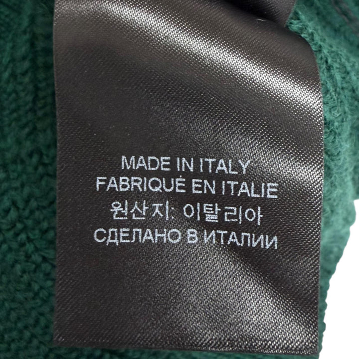 未使用品□VETEMENTS ヴェトモン UA65KN120G バージンウール100% デストロイド Vネック ニット セーター グリーン S イタリア製 メンズ