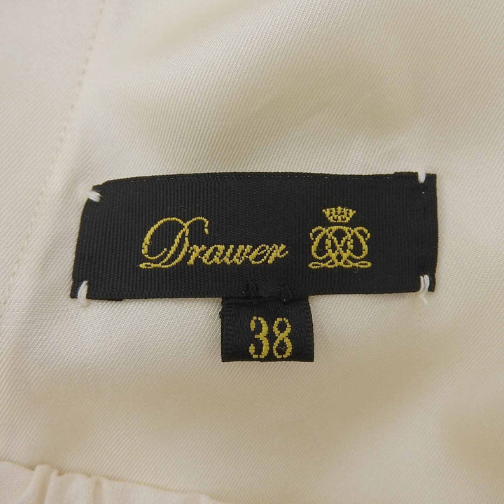 未使用品▲DRAWER ドゥロワー 6514-236-1233 シルク ドローコード センタープレス パンツ オフホワイト 38 日本製 正規品 レディース