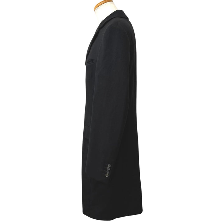 良品□GUCCI グッチ ヴィンテージ 121301 ウール100％ トムフォード期 シングル チェスターコート ロングコート ブラック 48 メンズ