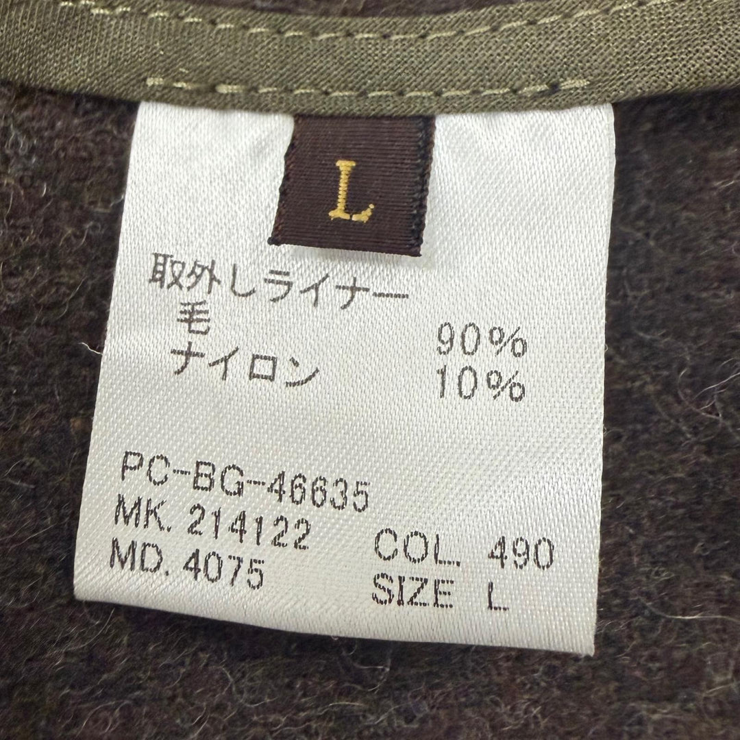 美品▼PAUL SMITH COLLECTION ポールスミスコレクション ウールライナー ファー付き フーデッド ZIPUP フィールドコート カーキ L 正規品