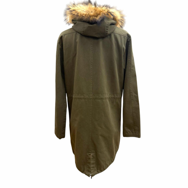 美品▼PAUL SMITH COLLECTION ポールスミスコレクション ウールライナー ファー付き フーデッド ZIPUP フィールドコート カーキ L 正規品