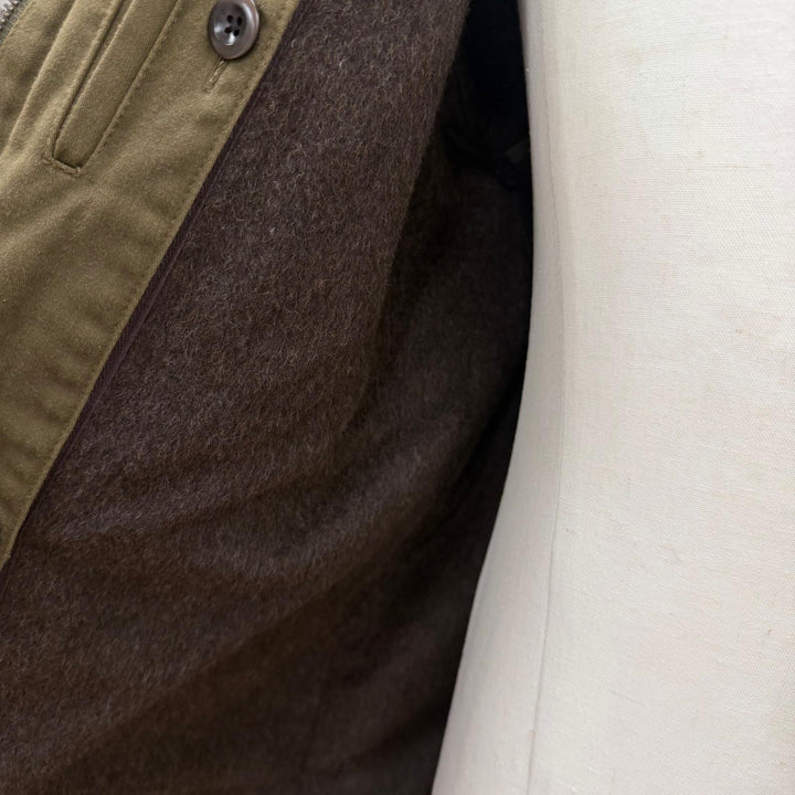 美品▼PAUL SMITH COLLECTION ポールスミスコレクション ウールライナー ファー付き フーデッド ZIPUP フィールドコート カーキ L 正規品