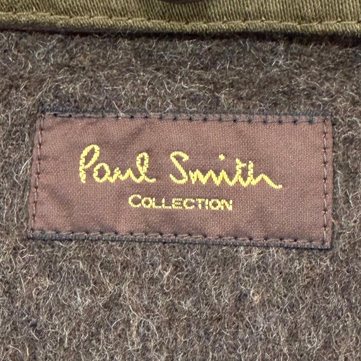 美品▼PAUL SMITH COLLECTION ポールスミスコレクション ウールライナー ファー付き フーデッド ZIPUP フィールドコート カーキ L 正規品