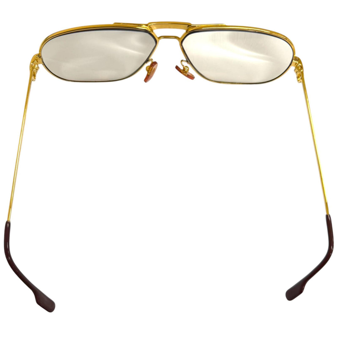 良品□Cartier カルティエ ヴィンテージ トリニティ ツーブリッジ ティアドロップメガネ 眼鏡 アイウェア ゴールド 62□12-140 仏製 度入