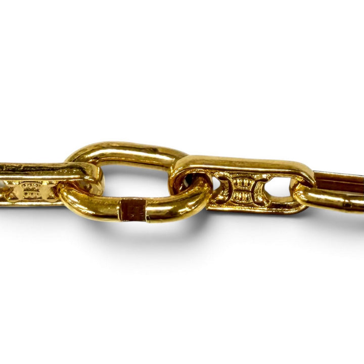 美品★CELINE セリーヌ ヴィンテージ トリオンフチェーン 2way ブレスレット ネックレス アクセサリー ゴールド レディース