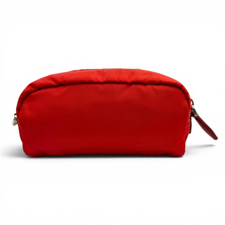 未使用品★PRADA プラダ 1NE175 VELA Re-Nylon ミニポーチ ROSSO トライアングルロゴプレート 化粧ポーチ イタリア製 レディース