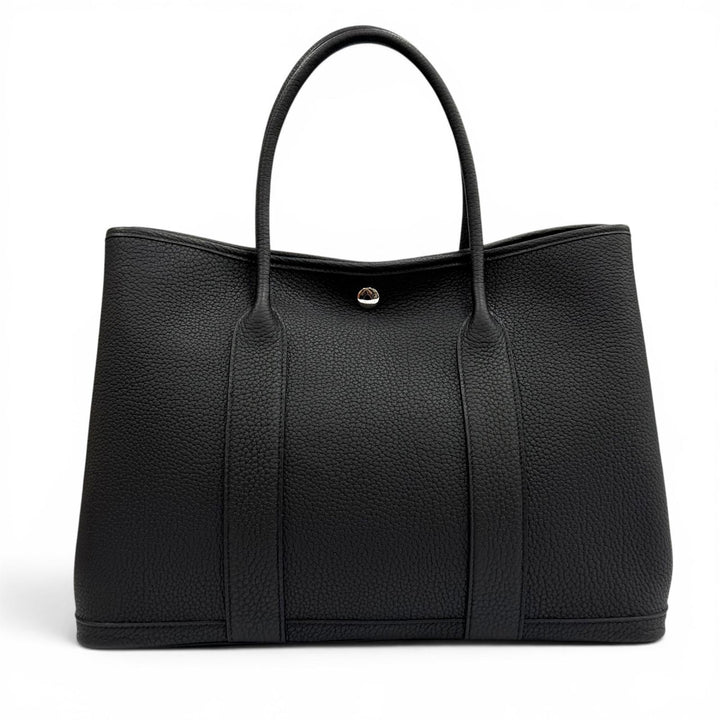 未使用品★HERMES エルメス ガーデンパーティ PM 36 ネゴンダ ブラック シルバー金具 セリエボタン トートバッグ K刻印 仏製 箱・袋付