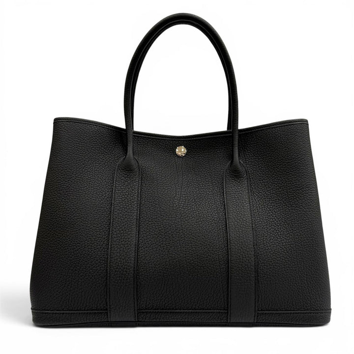 未使用品★HERMES エルメス ガーデンパーティ PM 36 ネゴンダ ブラック シルバー金具 セリエボタン トートバッグ K刻印 仏製 箱・袋付