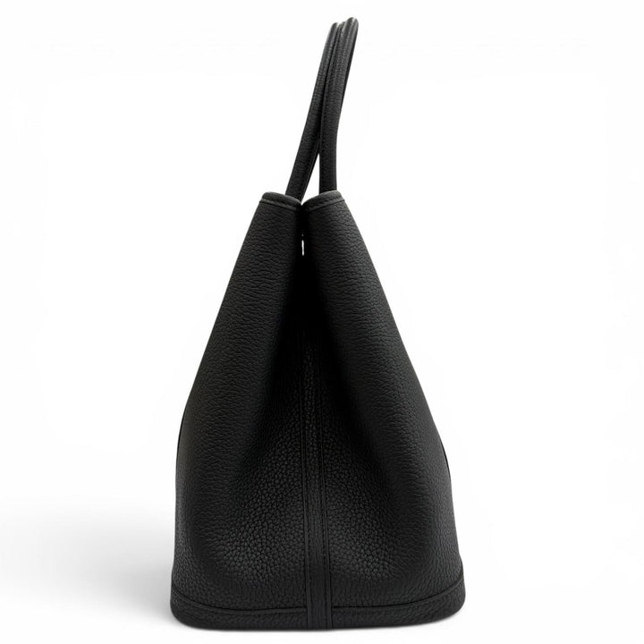 未使用品★HERMES エルメス ガーデンパーティ PM 36 ネゴンダ ブラック シルバー金具 セリエボタン トートバッグ K刻印 仏製 箱・袋付
