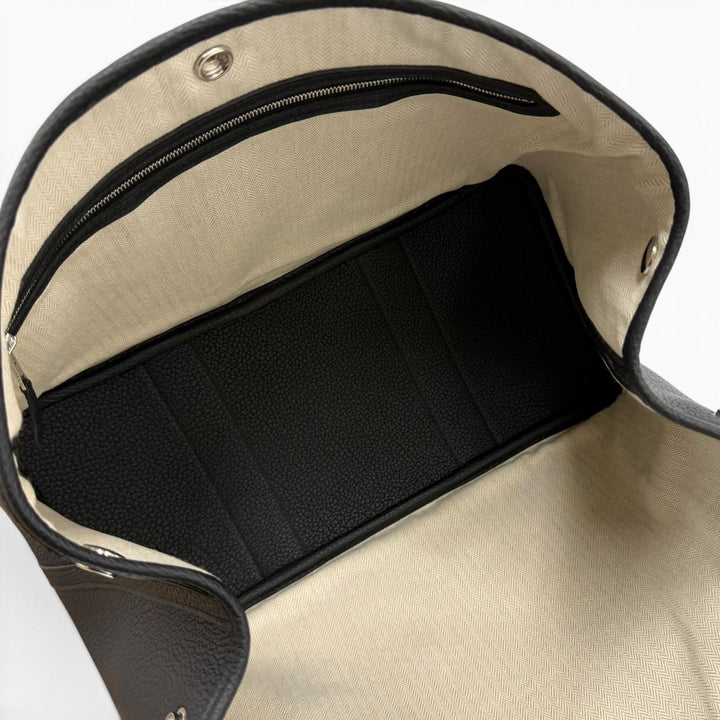 未使用品★HERMES エルメス ガーデンパーティ PM 36 ネゴンダ ブラック シルバー金具 セリエボタン トートバッグ K刻印 仏製 箱・袋付