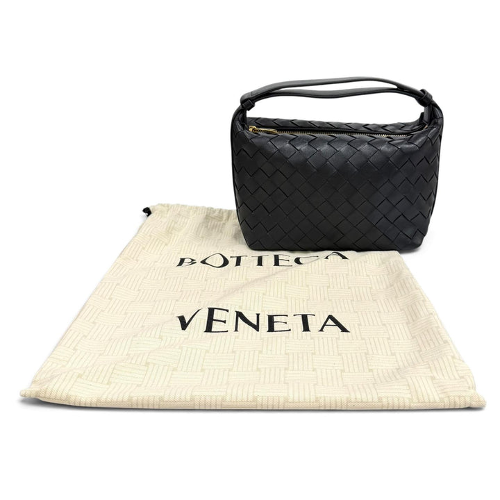 極美品★BOTTEGAVENETA ボッテガヴェネタ 754443 ウォレス イントレチャート レザー ハンドバッグ ダークグレー 定価445500円 保存袋付き