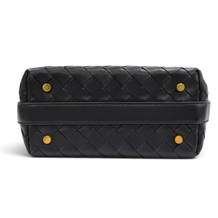 極美品★BOTTEGAVENETA ボッテガヴェネタ 754443 ウォレス イントレチャート レザー ハンドバッグ ダークグレー 定価445500円 保存袋付き